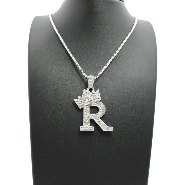 3/4 inch Sterling Silver Block Initial R Necklace Alphabet Letters High Polished 16-30 inch 2mm Curb Chain 3/4 inch Sterling Silver Block Initial R Necklace Alphabet Letters High Polished 16-30 inch 2mm Curb Chain
